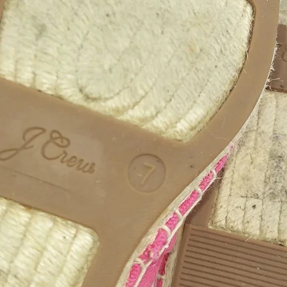 J. Crew Pink Orange Canvas Espadrille Flats 7 - Picture 7 of 12